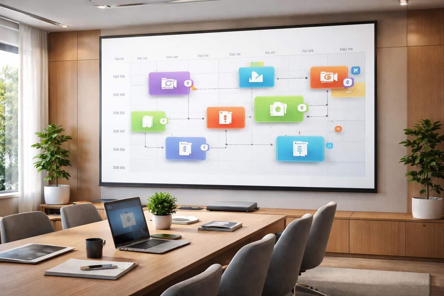 découvrez comment automatiser l'affichage de contenus en fonction des horaires sur un écran de projection pour une gestion simplifiée et efficace de vos présentations.
