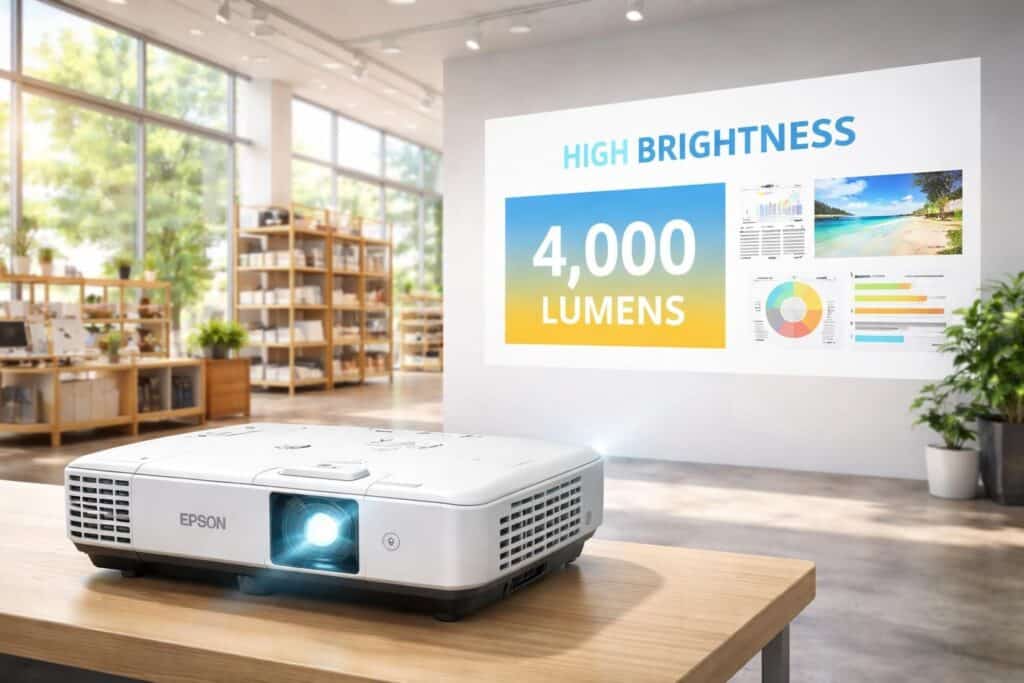 découvrez comment choisir le nombre de lumens idéal pour un vidéoprojecteur epson dans un magasin lumineux grâce à notre guide complet.