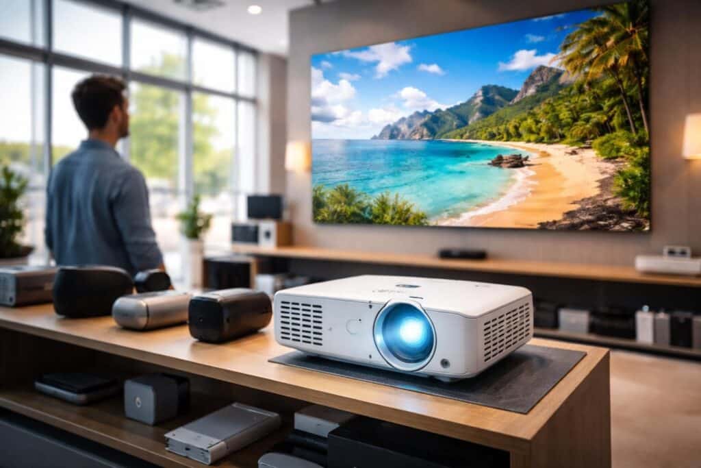 découvrez comment optimiser l'image de votre vidéoprojecteur acer en boutique, même en présence de lumière ambiante, pour une projection claire et nette.