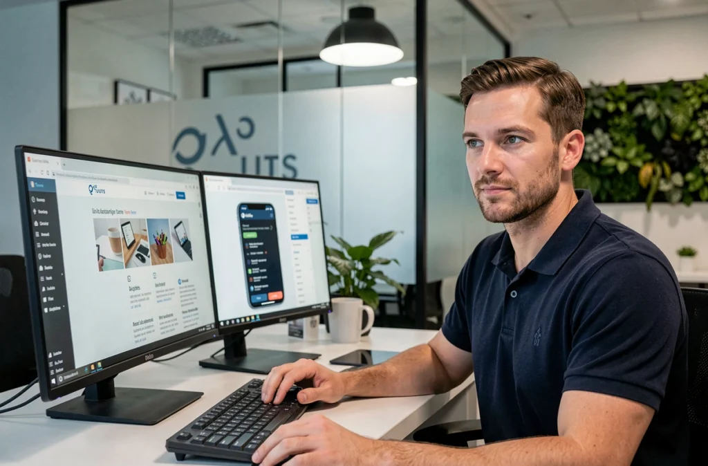 Développeur de l'agence OROYA travaillant sur un projet web et mobile à Tours