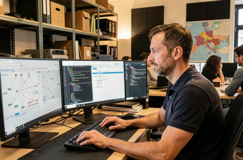 Ingénieur logiciel de TechInformatique travaillant sur des solutions télécoms et web en Saône-et-Loire